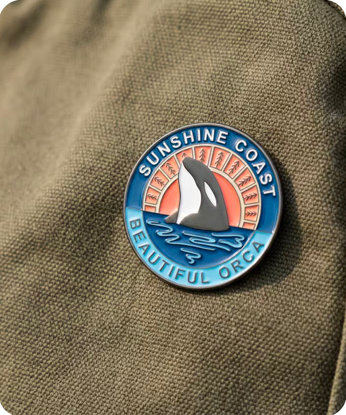 Sunshine Coast Beautiful Orca Enamel Pin Badge