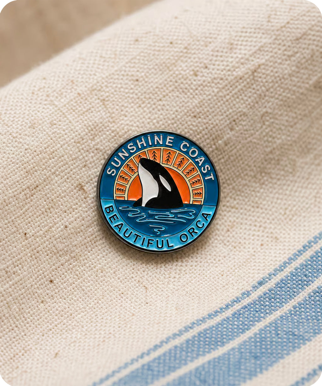 Sunshine Coast Beautiful Orca Enamel Pin Badge
