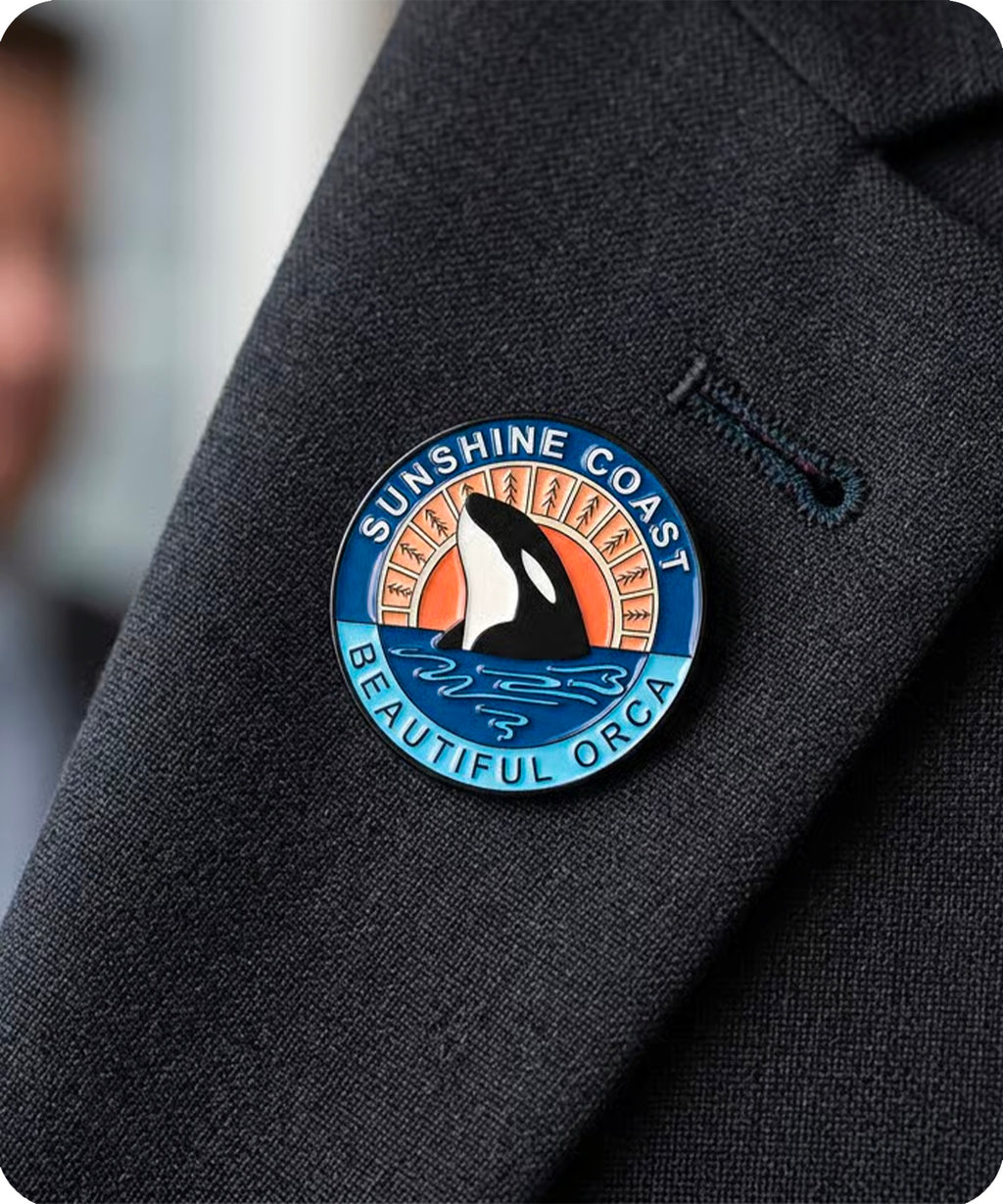 Sunshine Coast Beautiful Orca Enamel Pin Badge