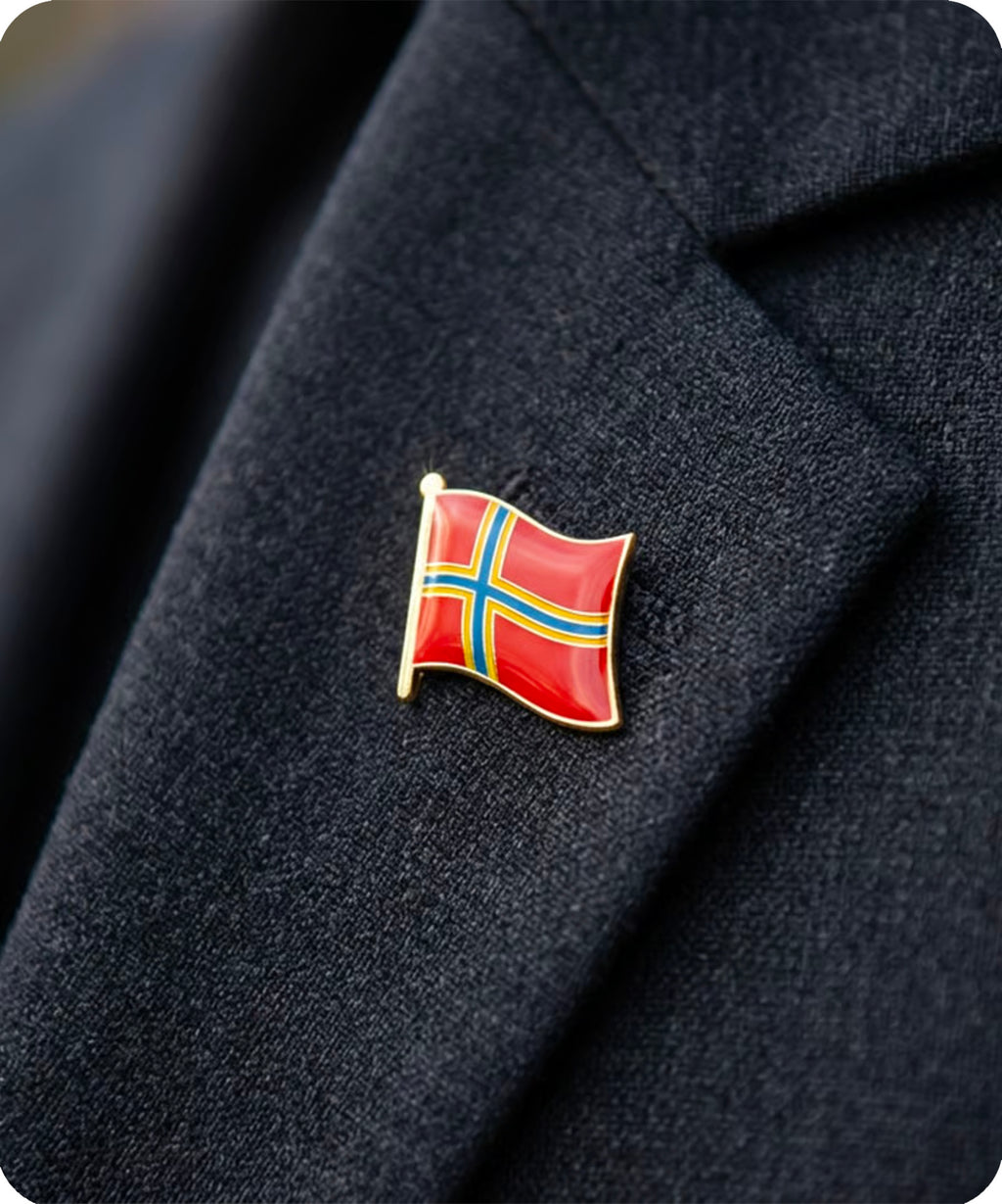 Orkney Scottish Island Flag Enamel Pin Badge