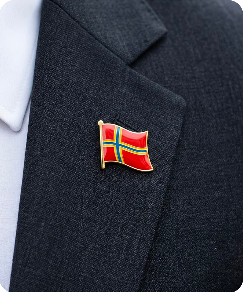 Orkney Scottish Island Flag Enamel Pin Badge