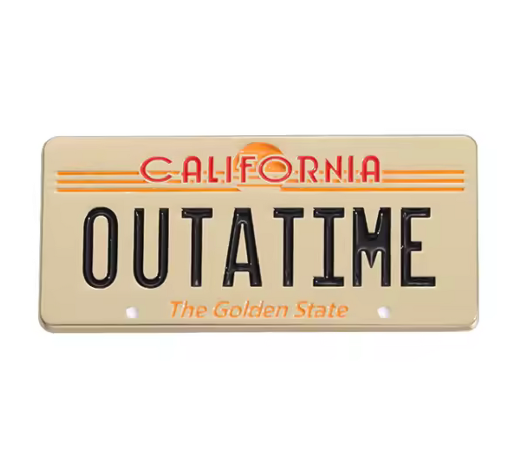 Out Of Time Number Plate  Pin Badge