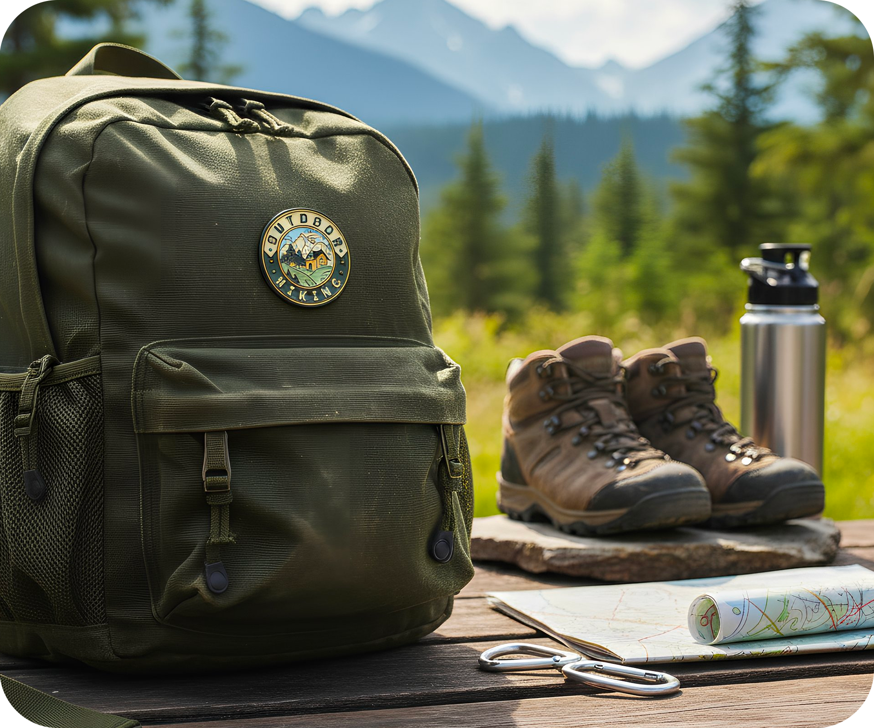 Outdoor Hiking Travel Pin Badge