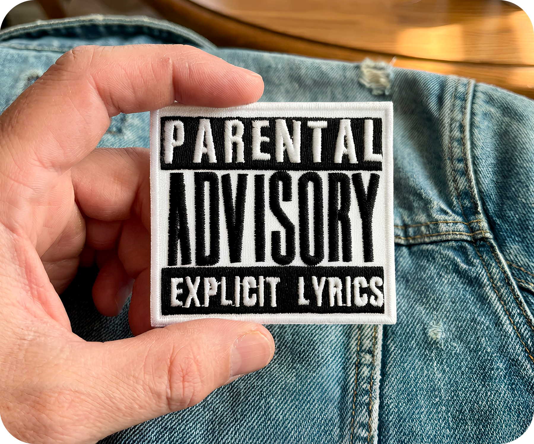 Parental Advisory Explicit Lyrics CD Music Warning Iron On Patch (7 x 7cm) Secondary image