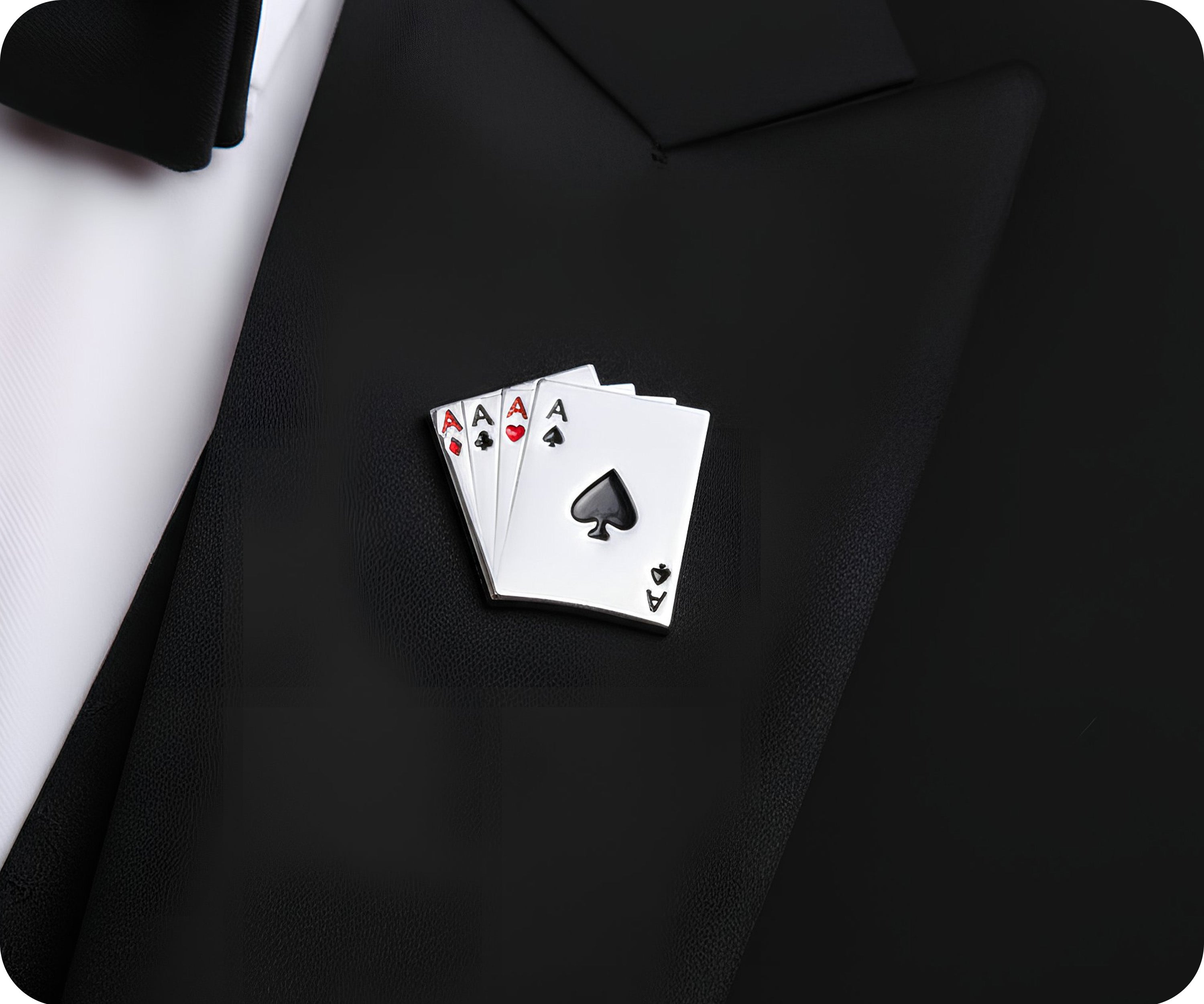 Aces Póker 4 Cartas Iguales Insignia Pin Imagen secundaria del producto