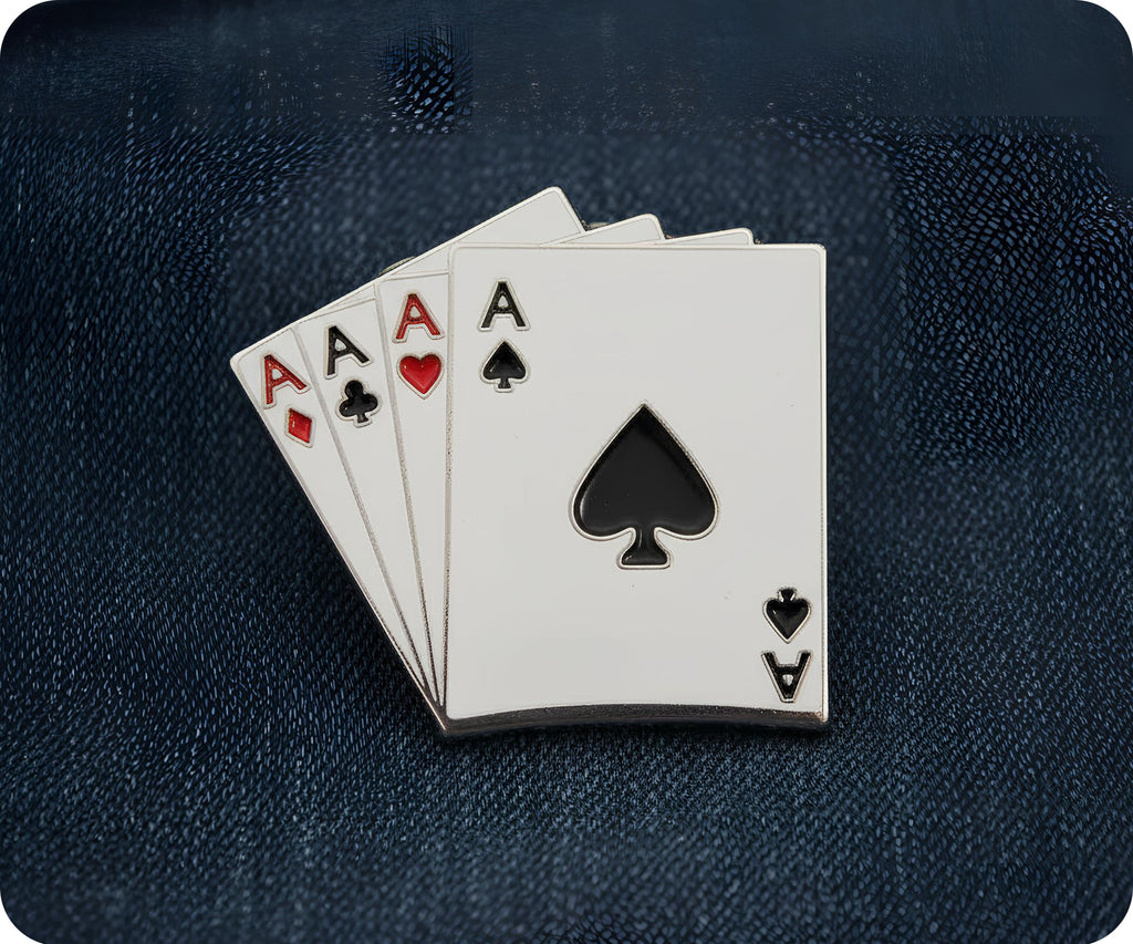 Aces Poker 4 Of A Kind Pin Badge