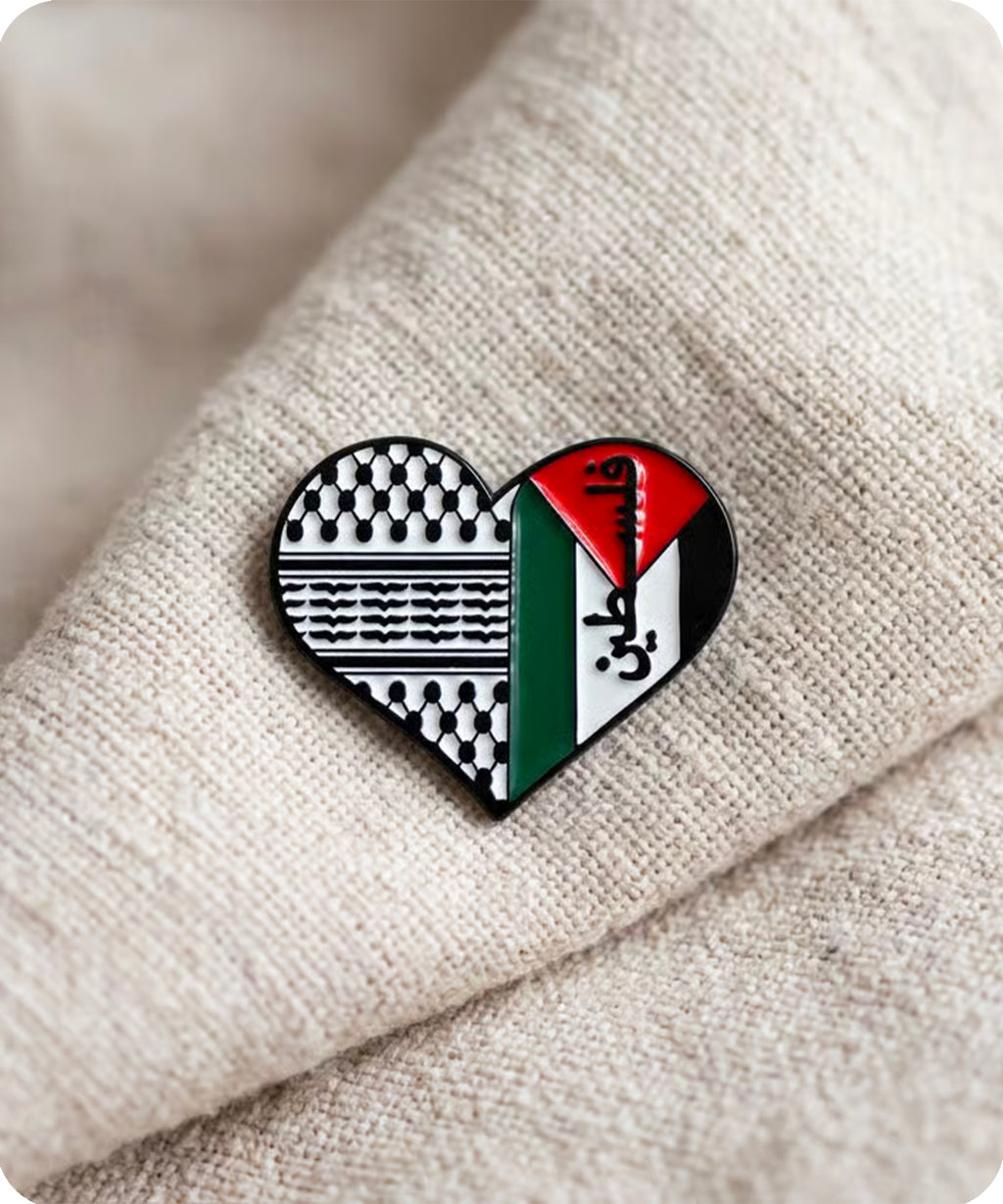 Palestine Heart Enamel Pin Badge