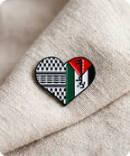 Palestine Heart Enamel Pin Badge