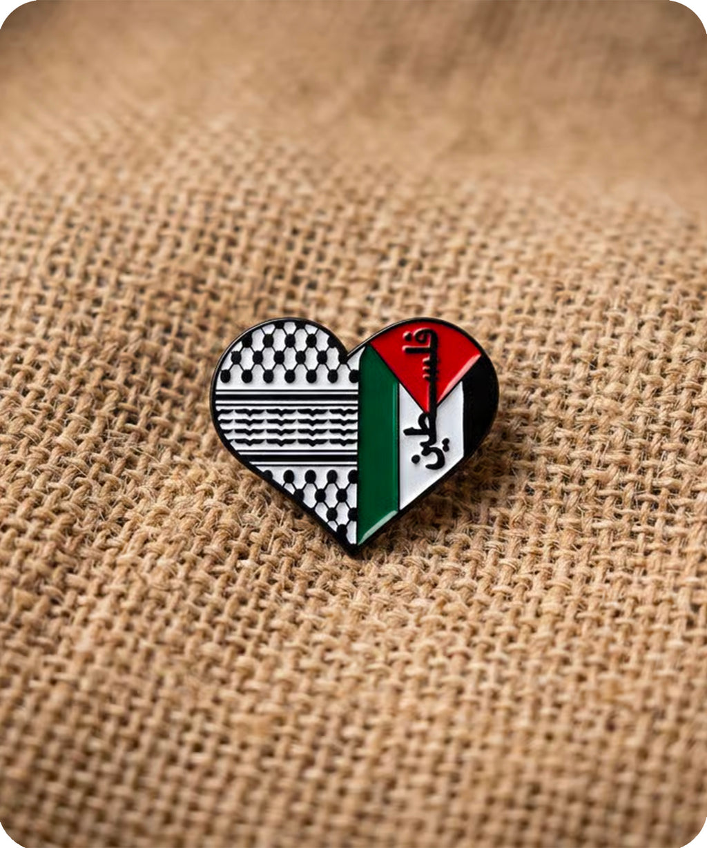 Palestine Heart Enamel Pin Badge