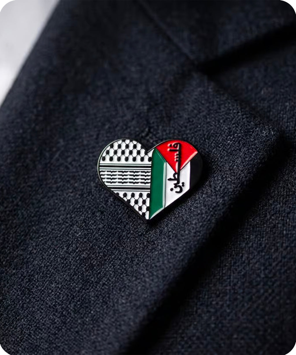 Palestine Heart Enamel Pin Badge