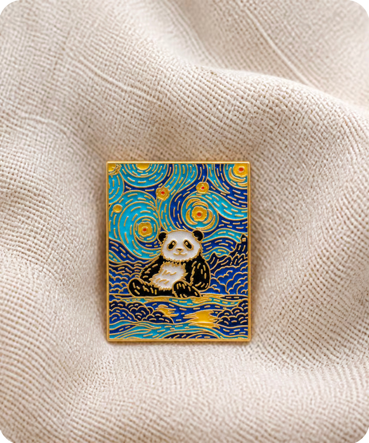 Panda Starry Night Enamel Pin Badge