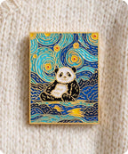 Panda Starry Night Enamel Pin Badge