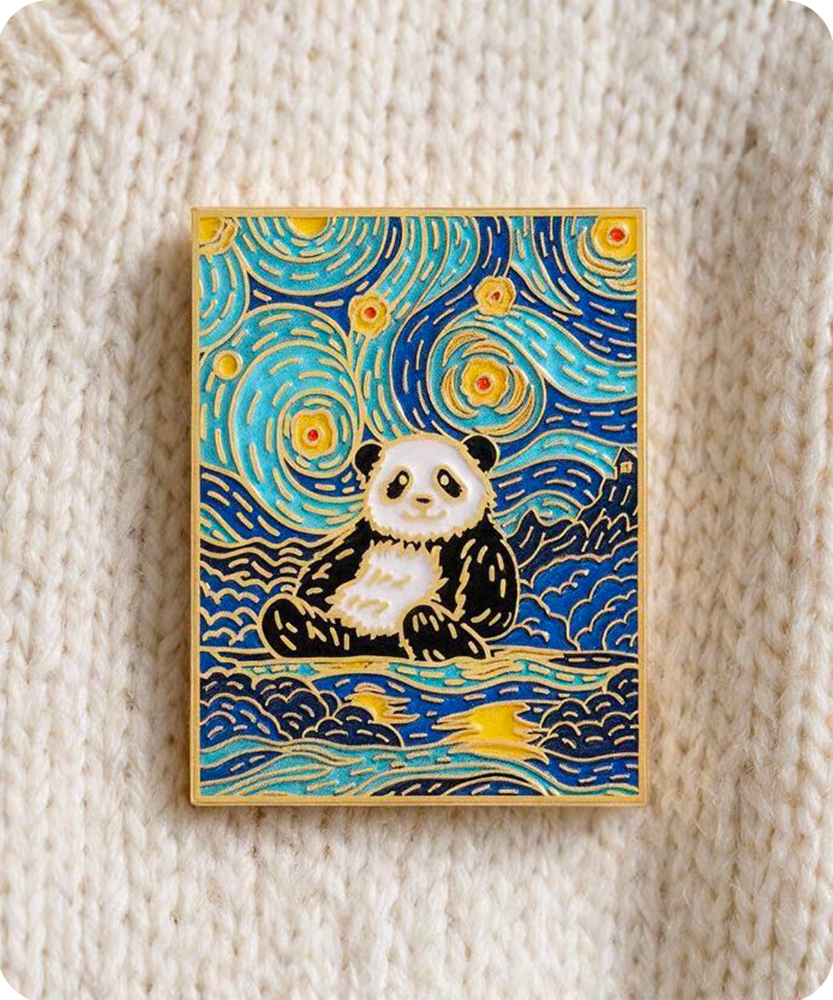 Panda Starry Night Enamel Pin Badge