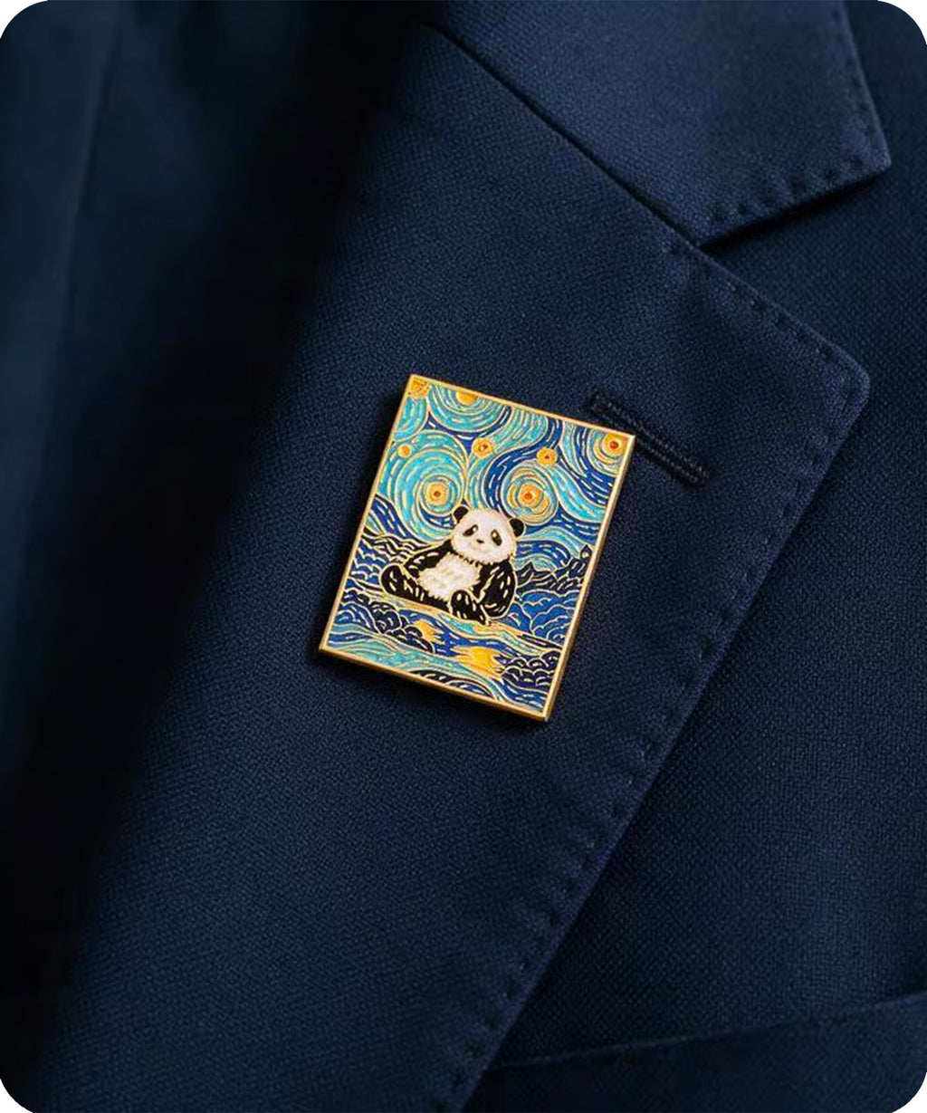 Panda Starry Night Enamel Pin Badge