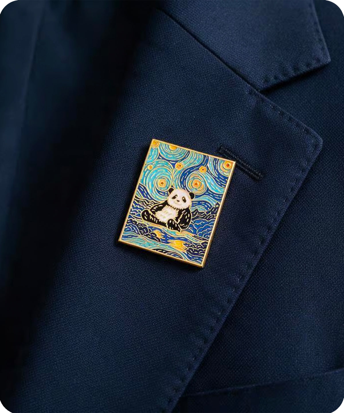Panda Starry Night Enamel Pin Badge
