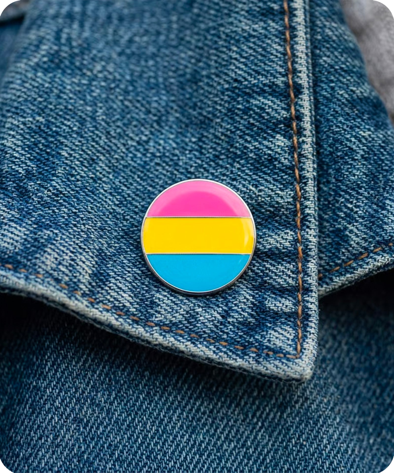 Pansexual Pride Round Flag Enamel Pin Badge