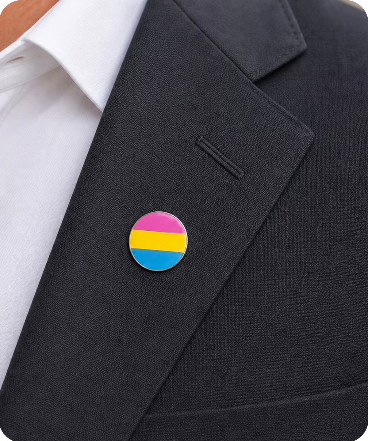 Pansexual Pride Round Flag Enamel Pin Badge