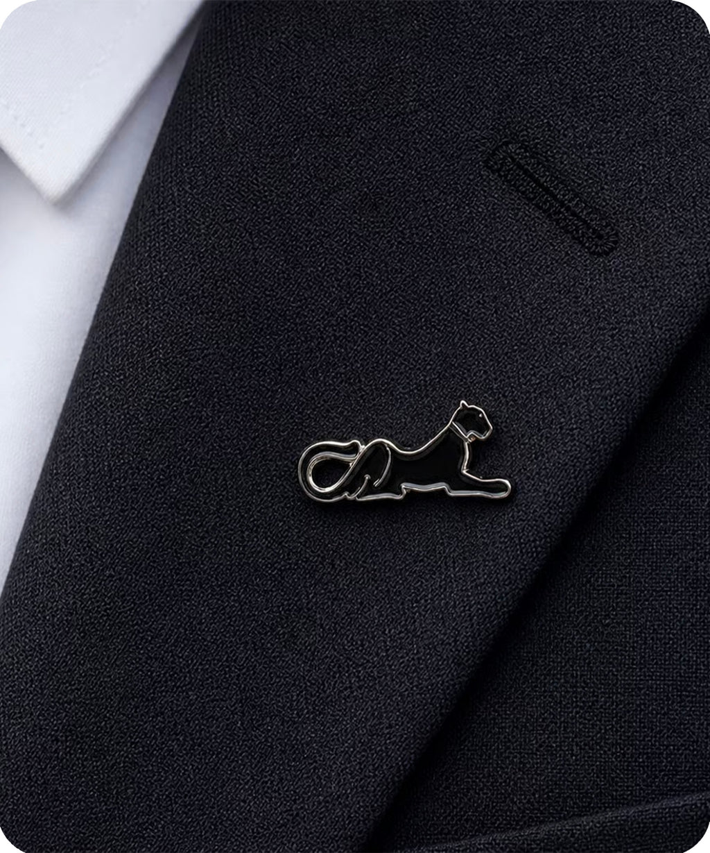 Black Panther Cat Enamel Pin Badge