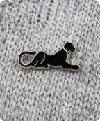 Black Panther Cat Enamel Pin Badge