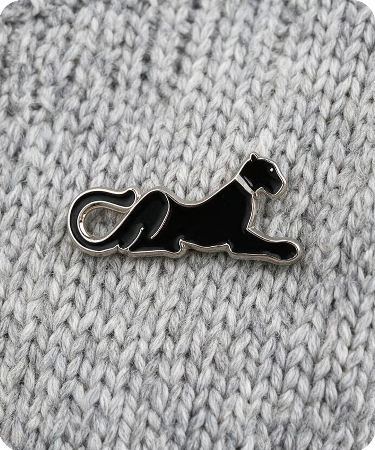 Black Panther Cat Enamel Pin Badge