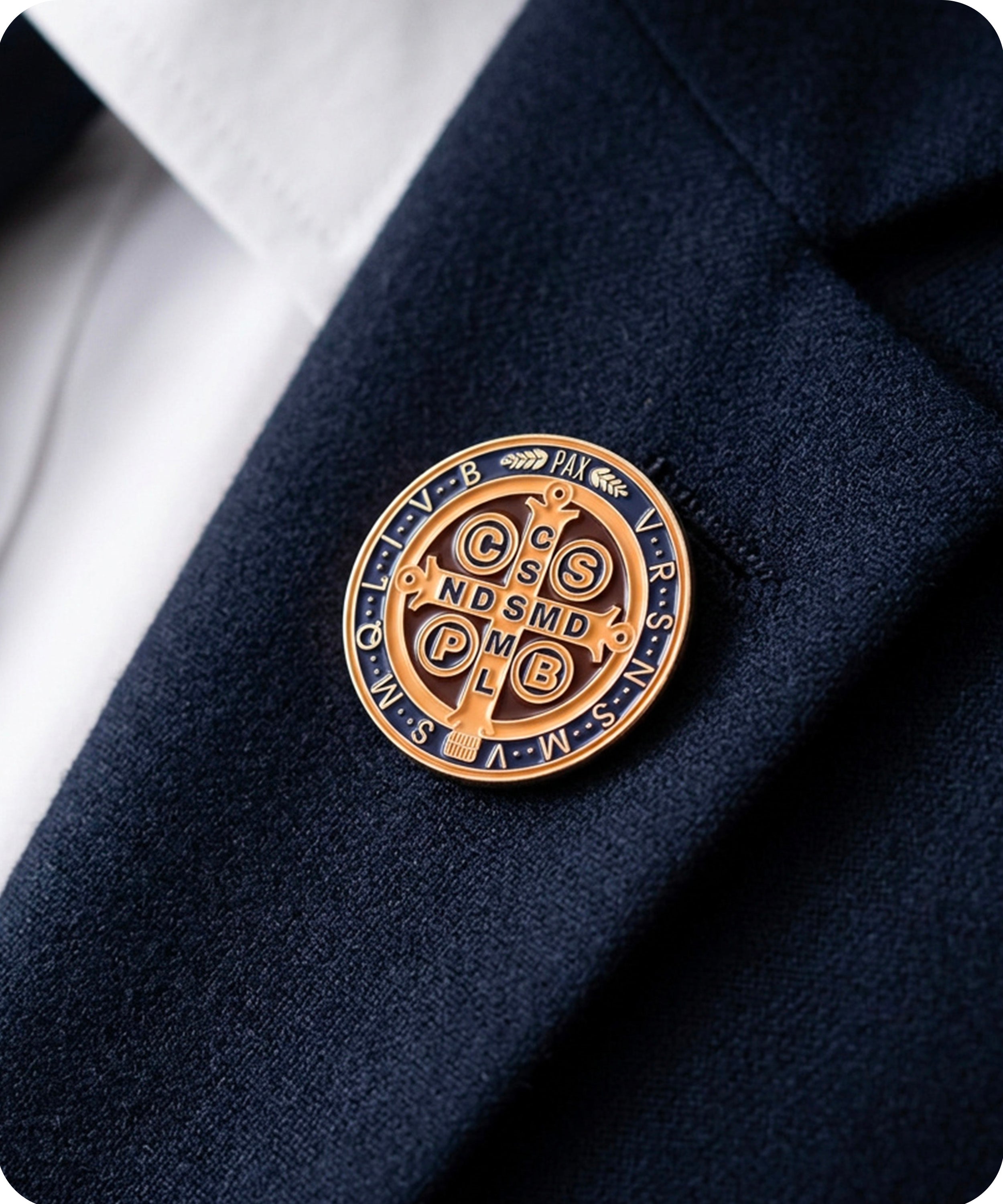 Saint Benedict Medal Enamel Lapel Pin Badge Secondary image