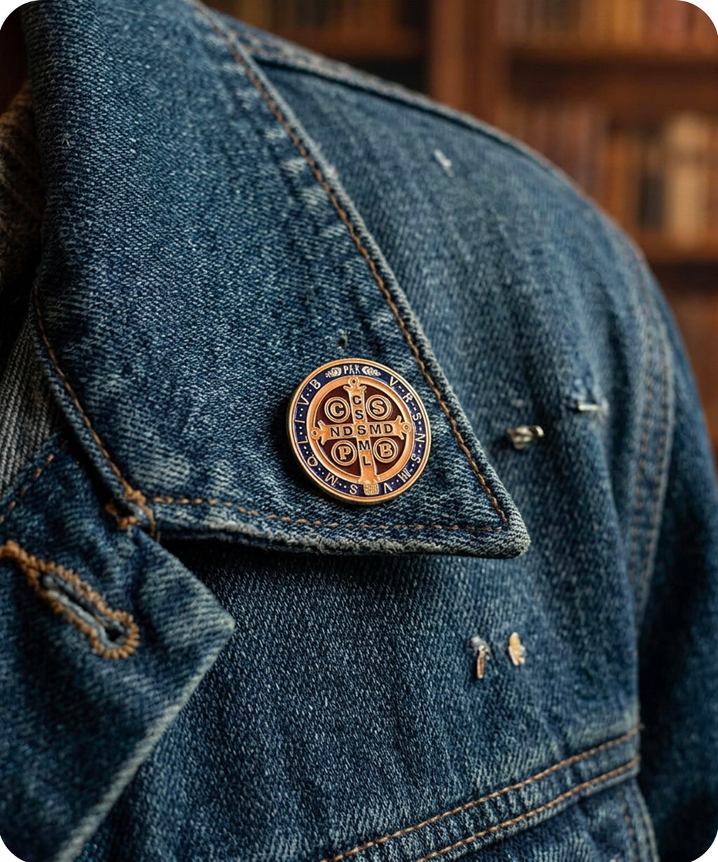 Saint Benedict Medal Enamel Lapel Pin Badge