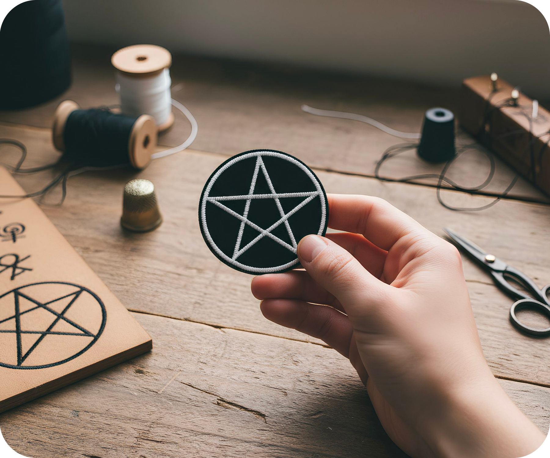 Pentagram Pagan Witchcraft Iron On Patch (6 x 6cm) Secondary image