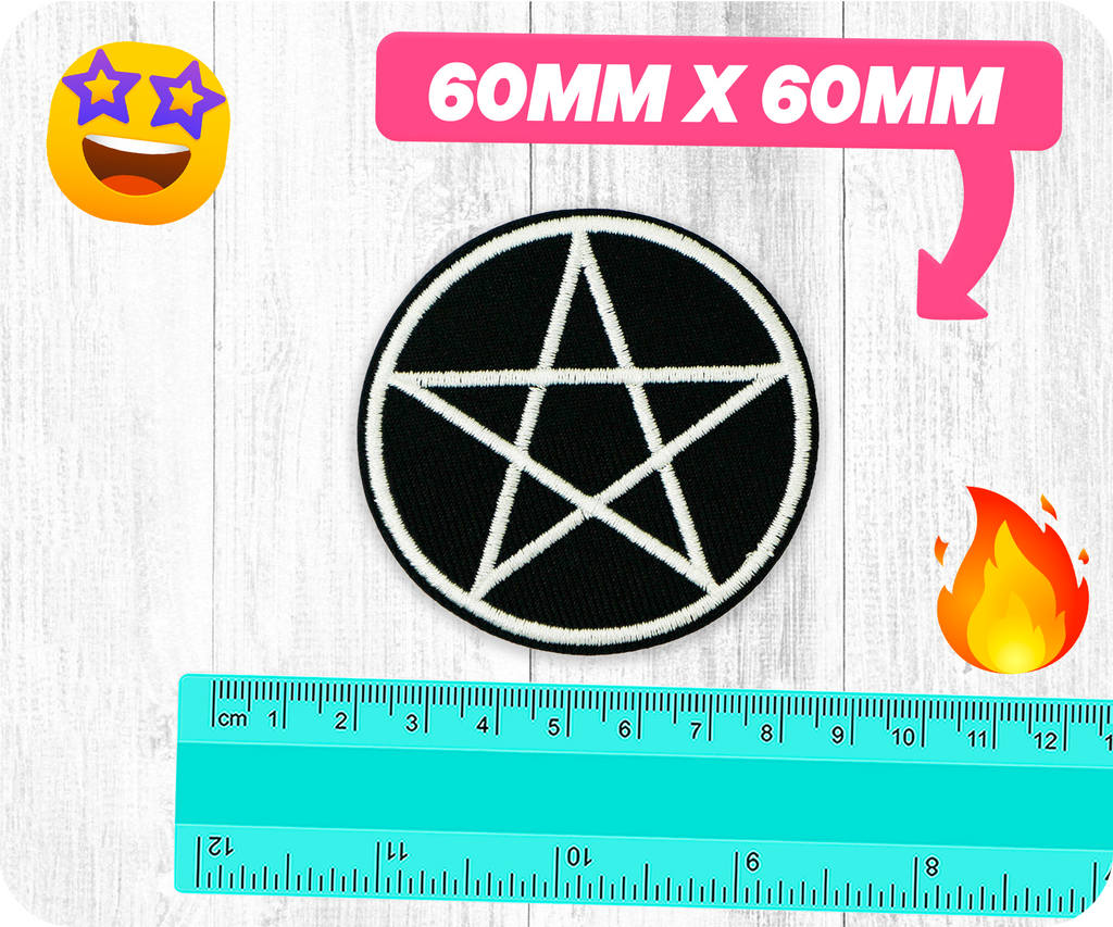 Pentagram Pagan Witchcraft Iron On Patch (6 x 6cm)