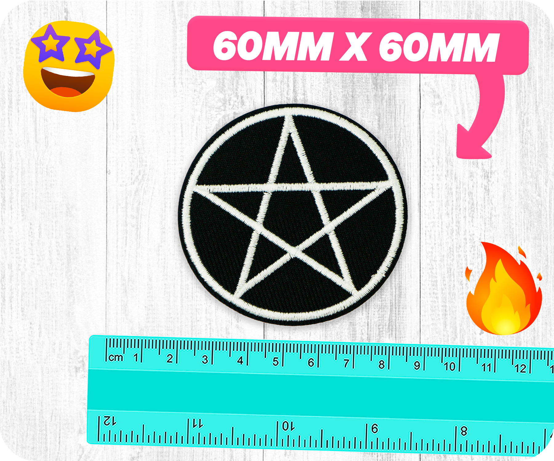 Pentagram Pagan Witchcraft Iron On Patch (6 x 6cm)