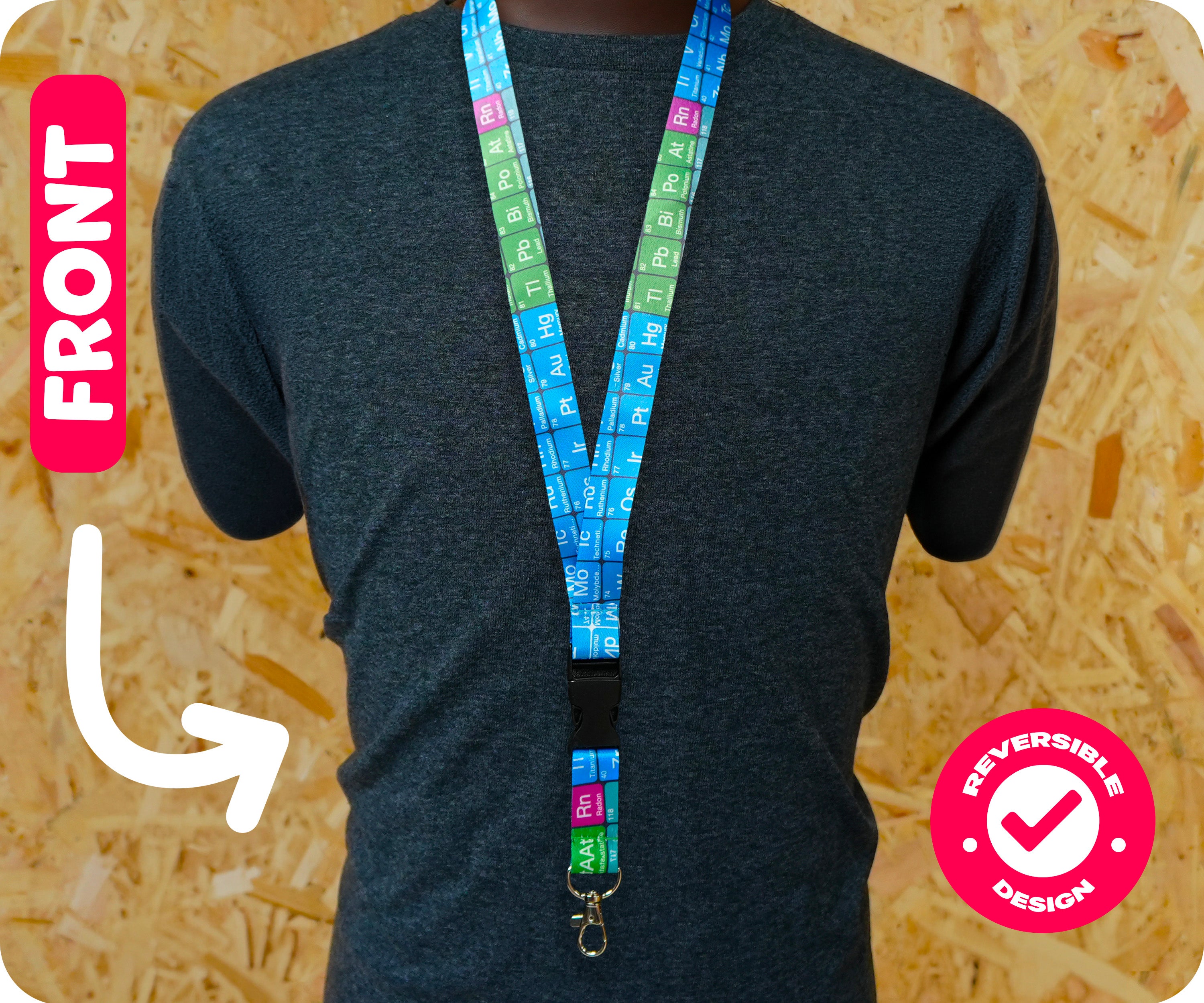 Periodic Table Chemistry Scientific Elements Student School University Lanyard Imagen secundaria del producto