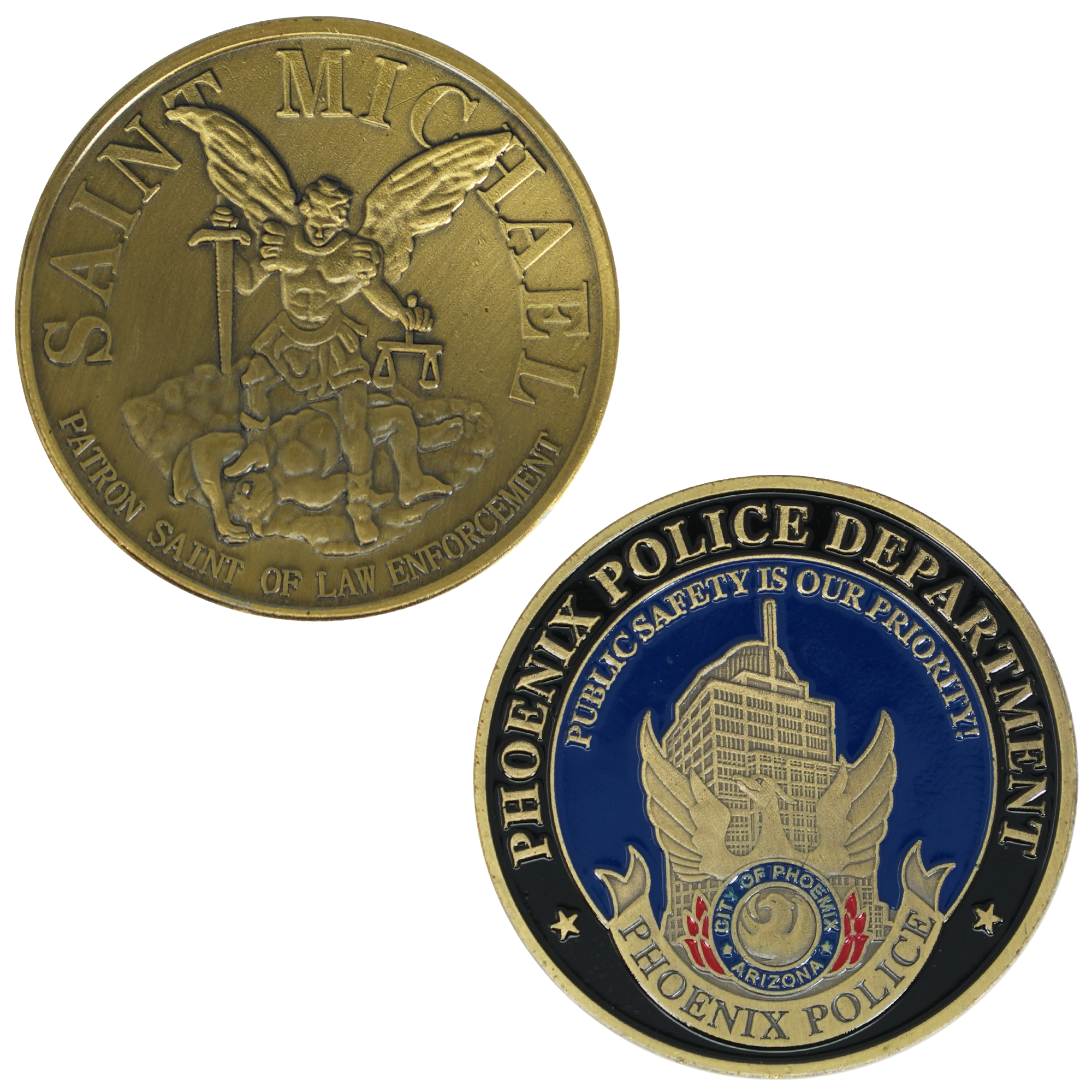 Departamento de Policía de Phoenix y moneda conmemorativa de San Miguel Imagen principal del producto