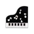 Piano And Music Notes Enamel Lapel Pin Badge