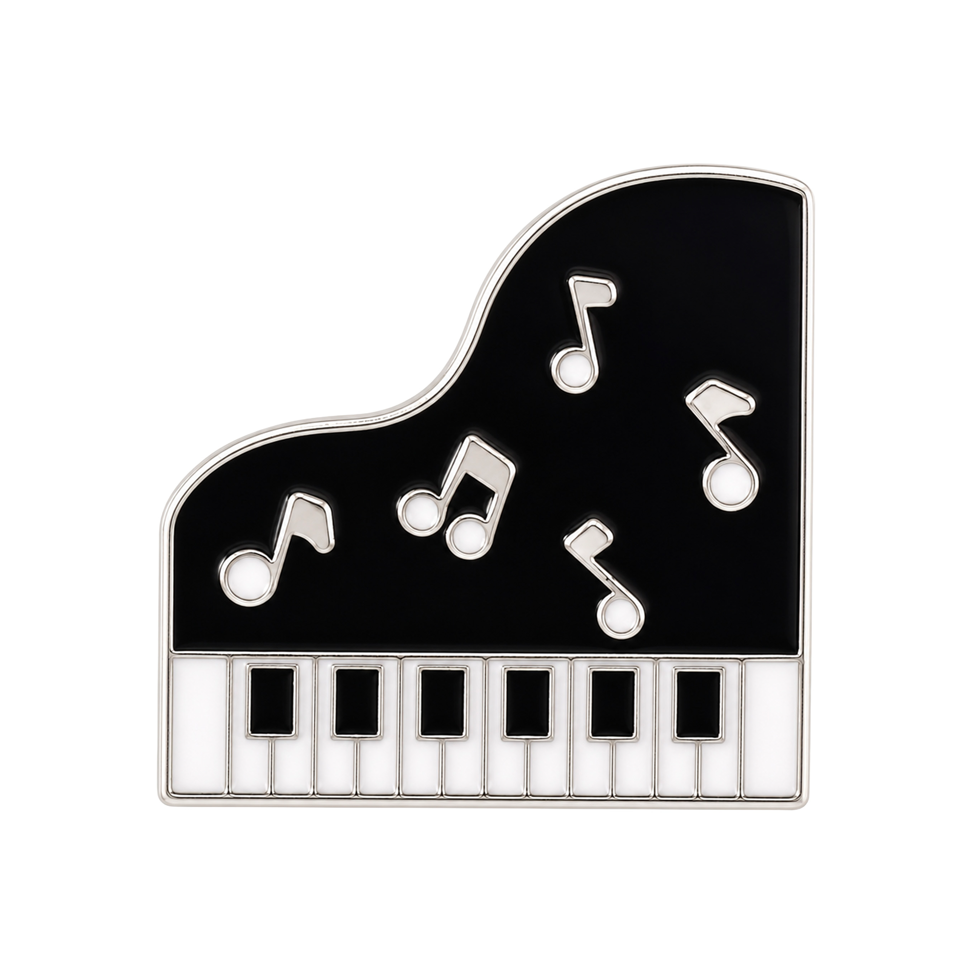 Piano And Music Notes Enamel Lapel Pin Badge