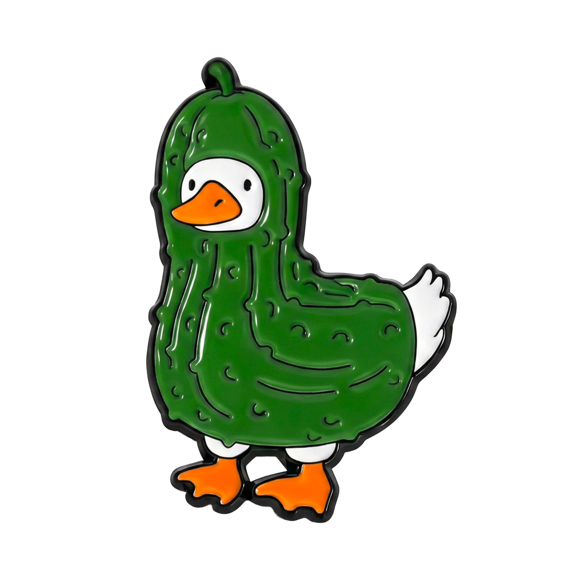 Cute Pickle Duck Enamel Lapel Pin Badge