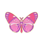Pink Butterfly Pin Badge