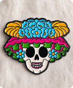 Floral Sugar Skull Enamel Lapel Pin Badge