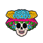 Floral Sugar Skull Enamel Lapel Pin Badge