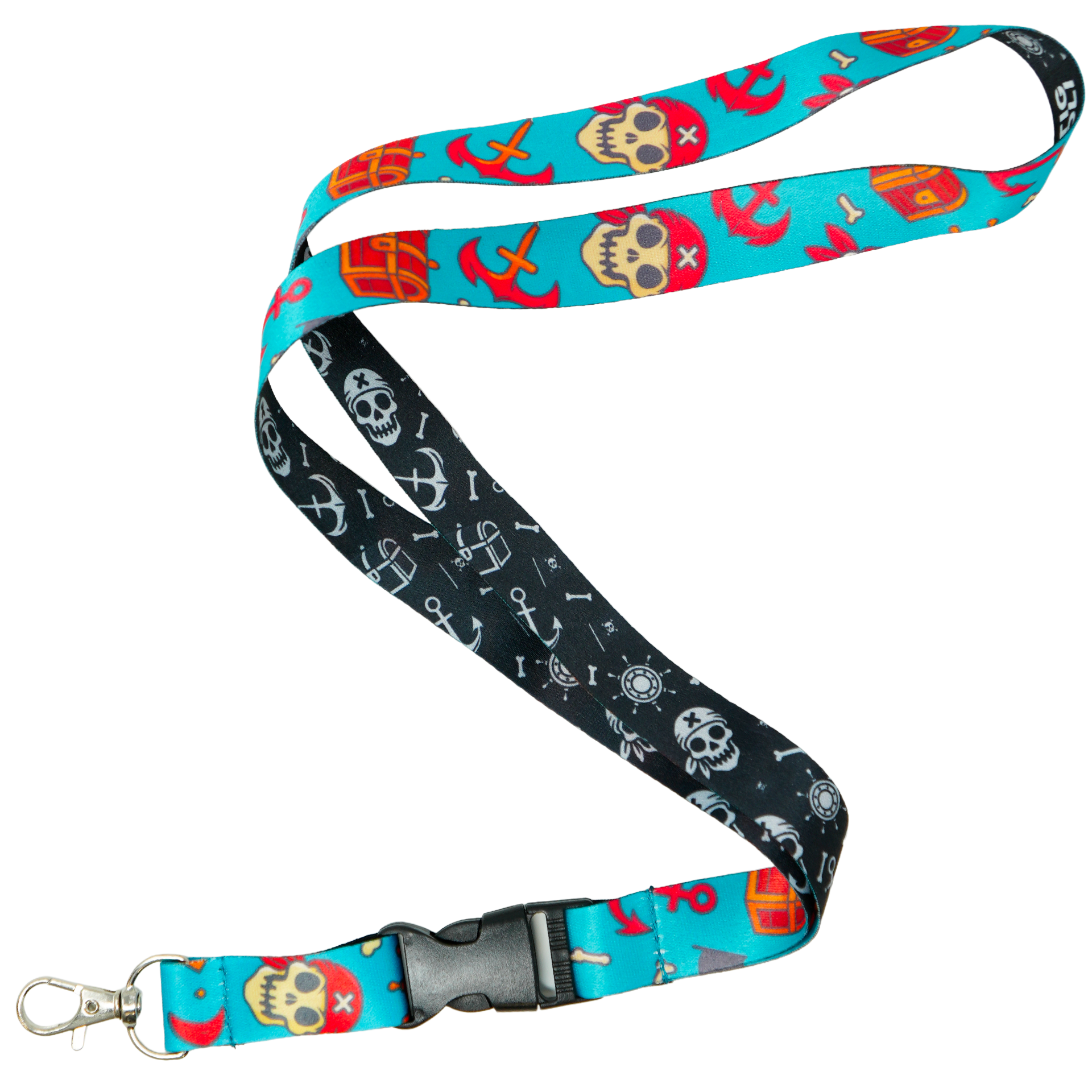 Divertido cordón de calavera pirata y huesos cruzados Imagen principal del producto