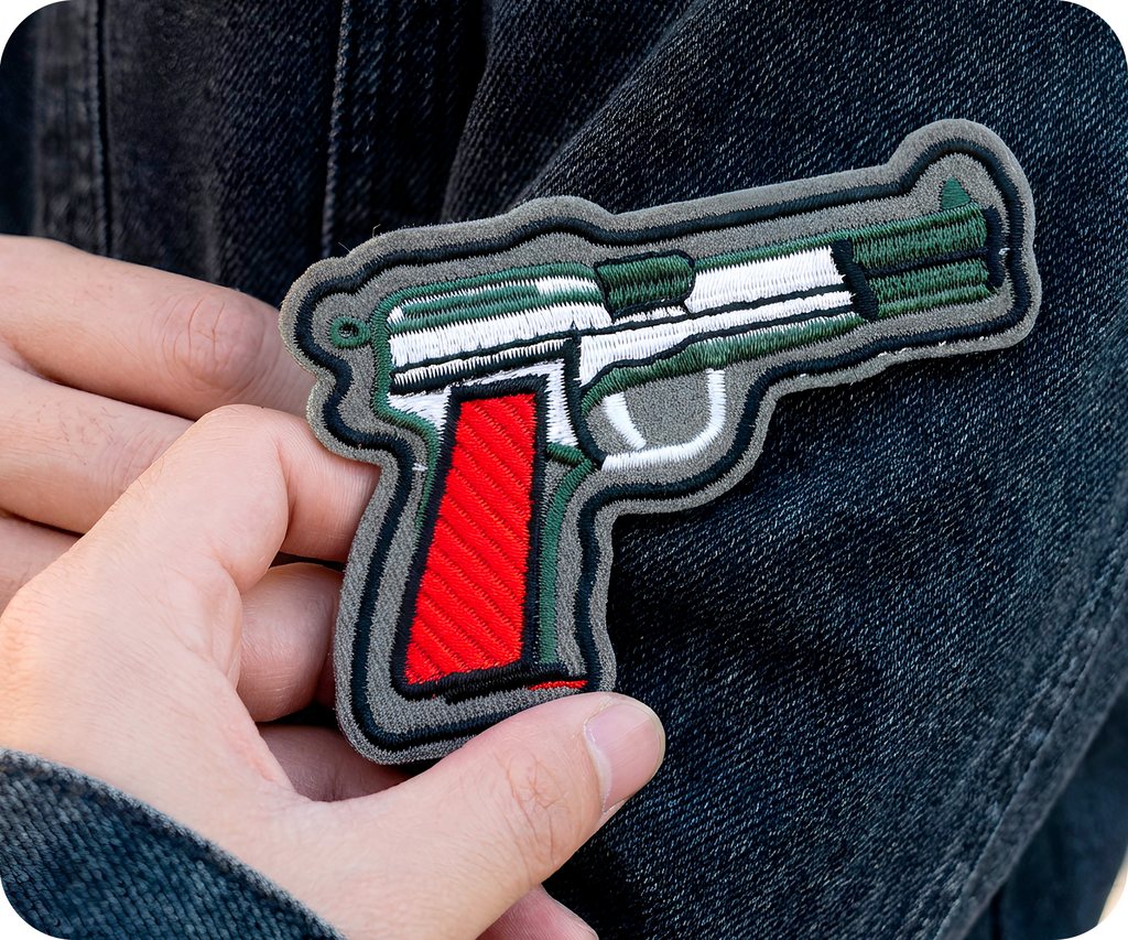Beretta 92 Gun Pistol Iron On Patch (9 x 6cm)
