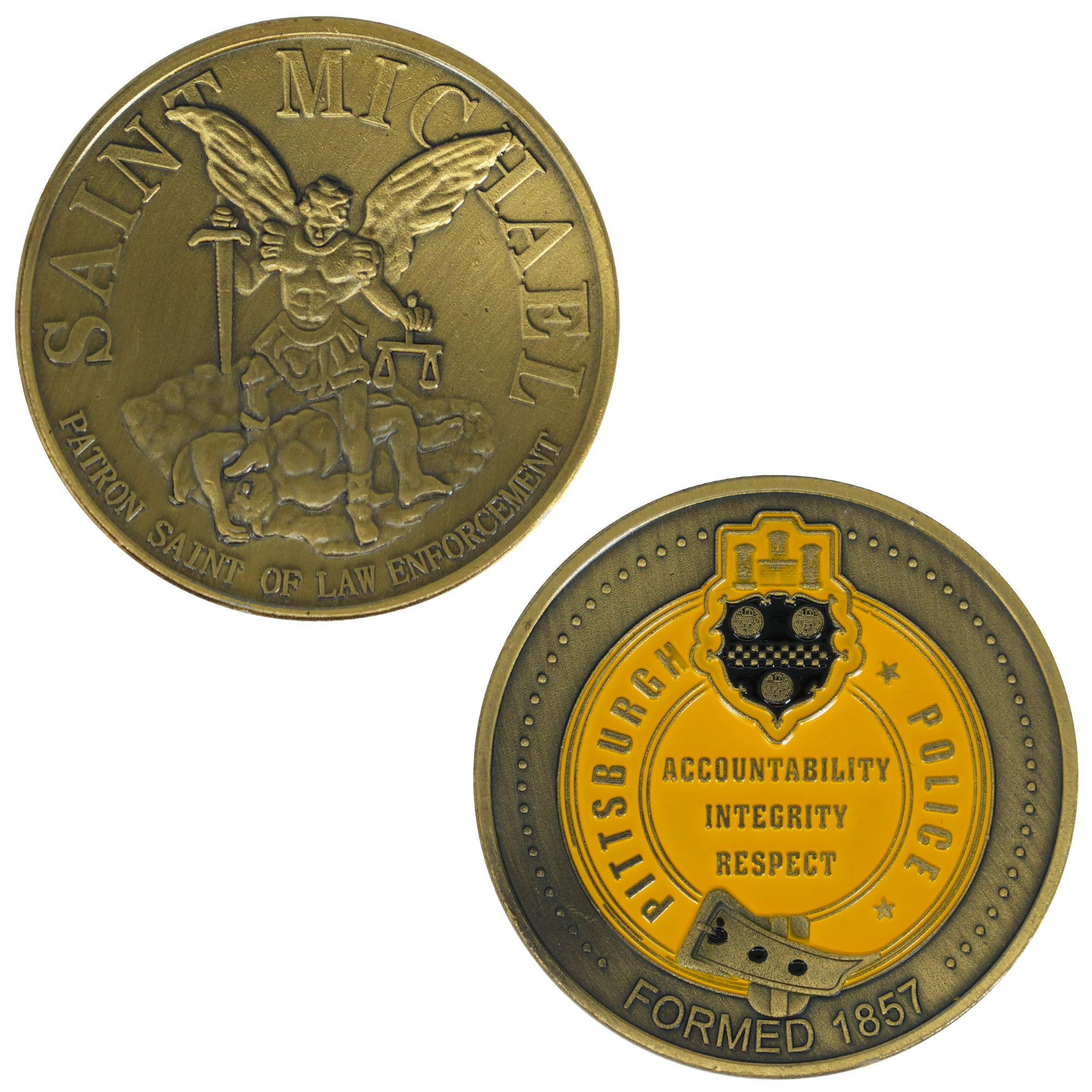Moneda conmemorativa de San Miguel del Departamento de Policía de Pittsburgh Imagen principal del producto