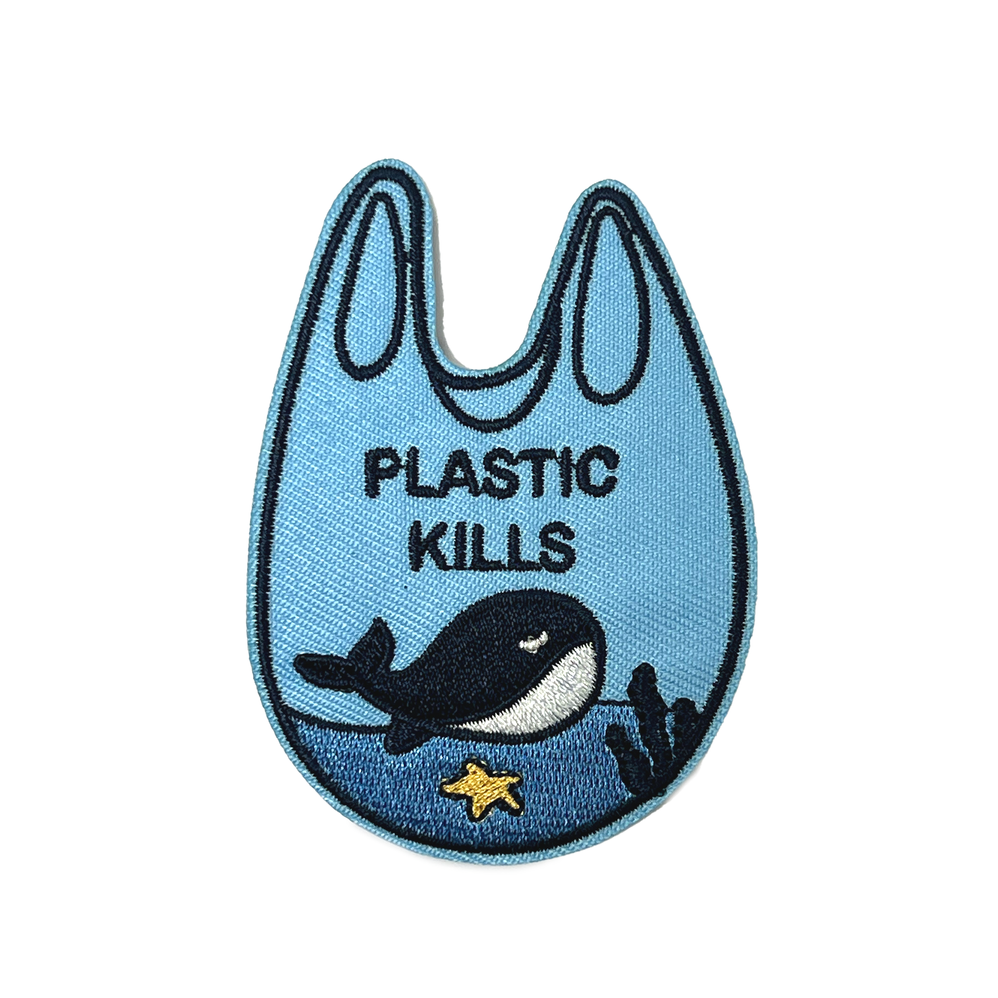 Plastic Kills Whale Embroidery Patch (5 X 8cm) Main image