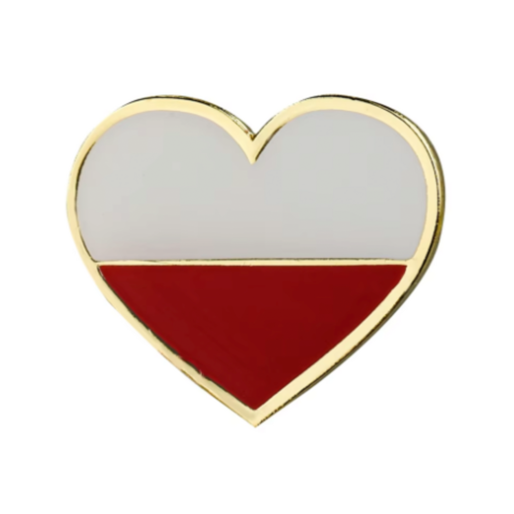 Poland Love Heart Flag Pin Badge