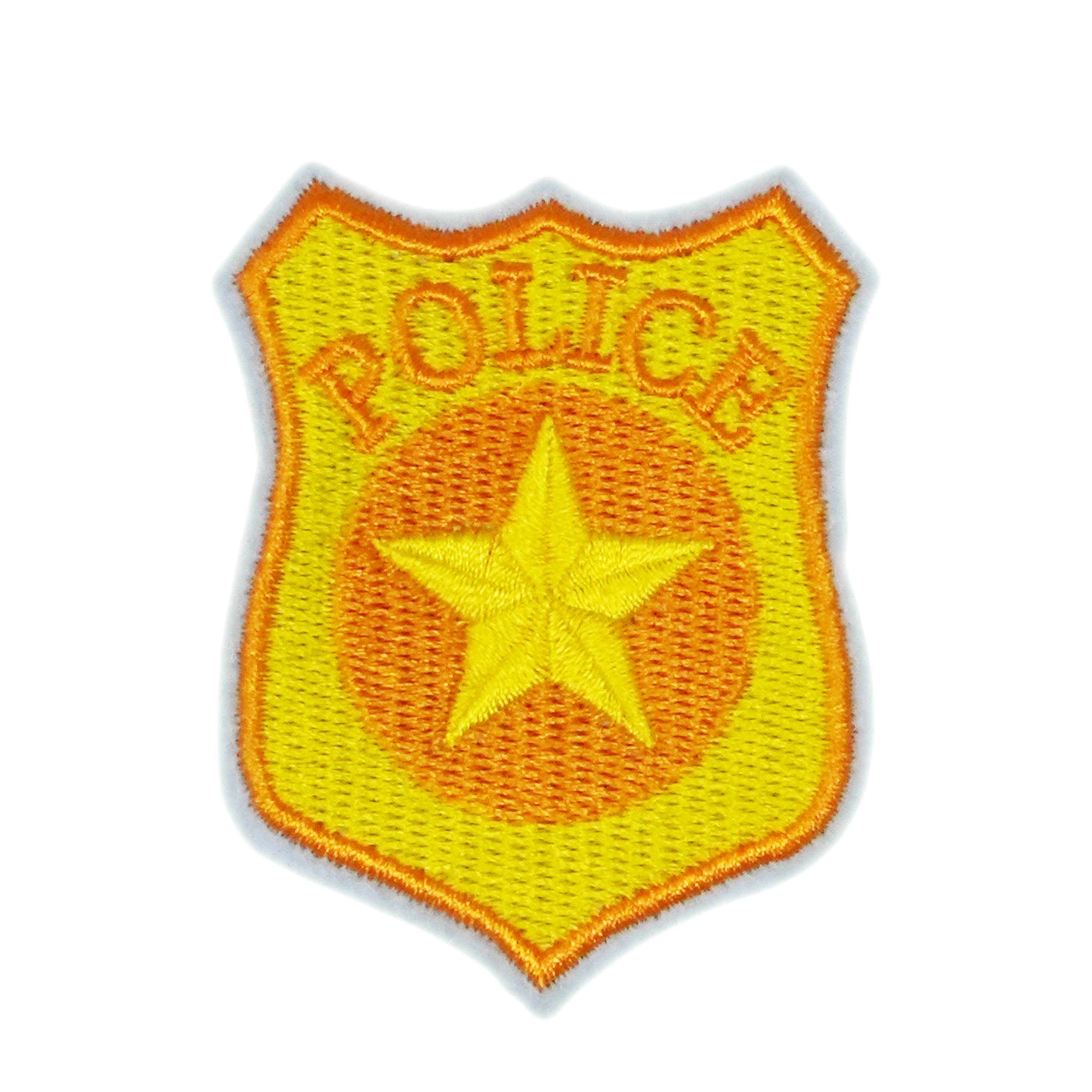 Police Badge Gold Star Patch Iron On (6 x 5cm) Main image