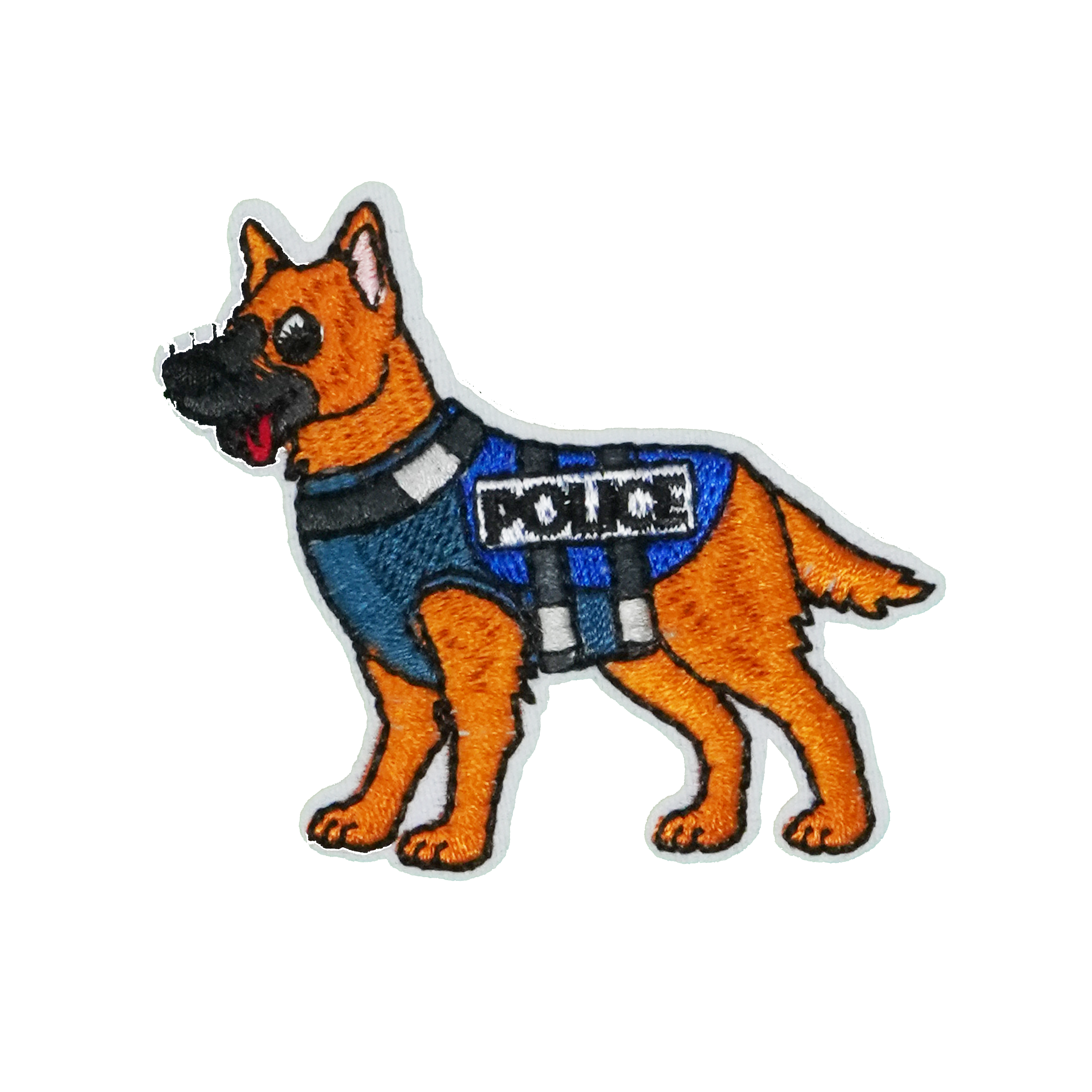 German Shepard Police Dog Vest Patch Iron On (6 x 7cm) Main image