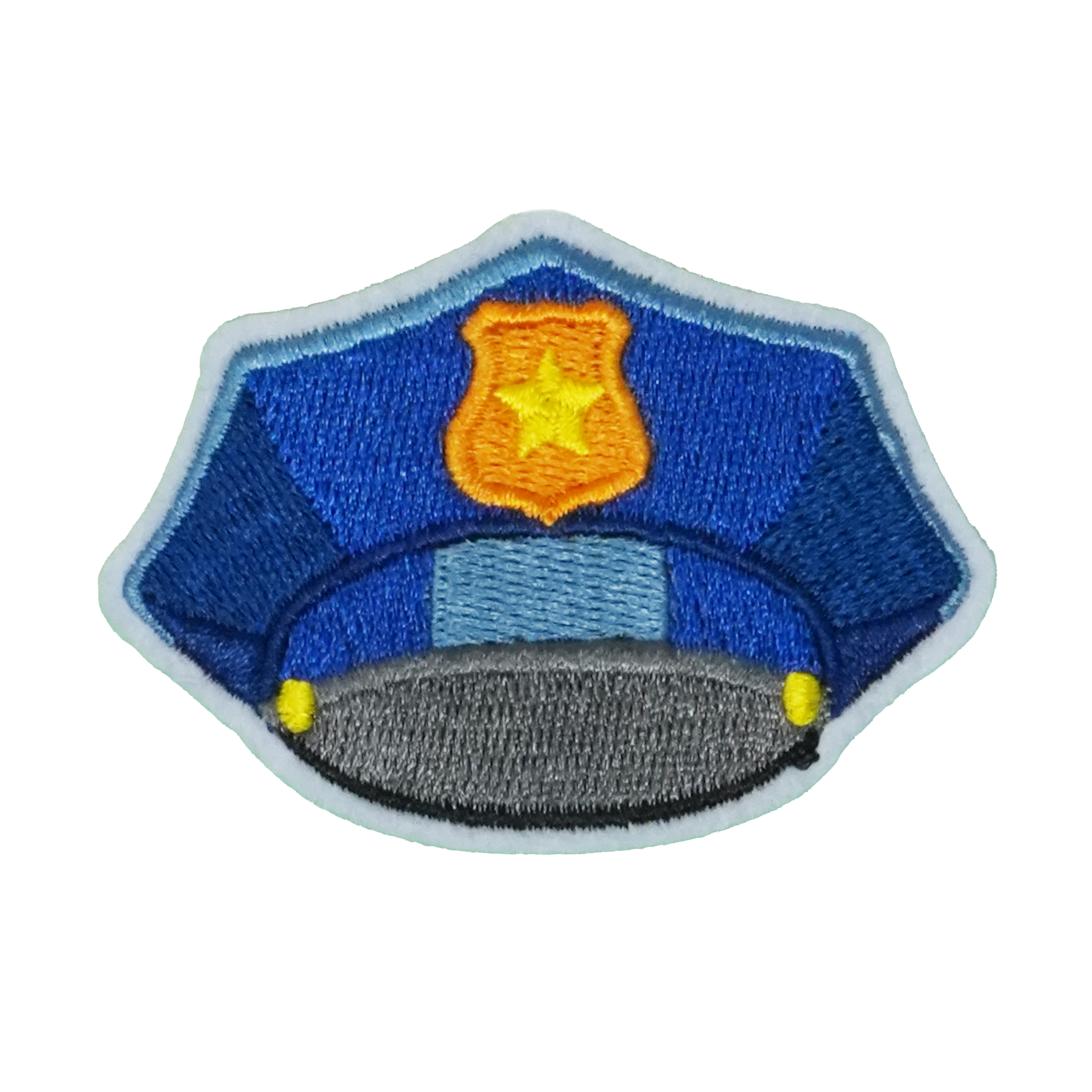 Police Officer Cap Hat Patch Iron On (7 x 5cm) Main image