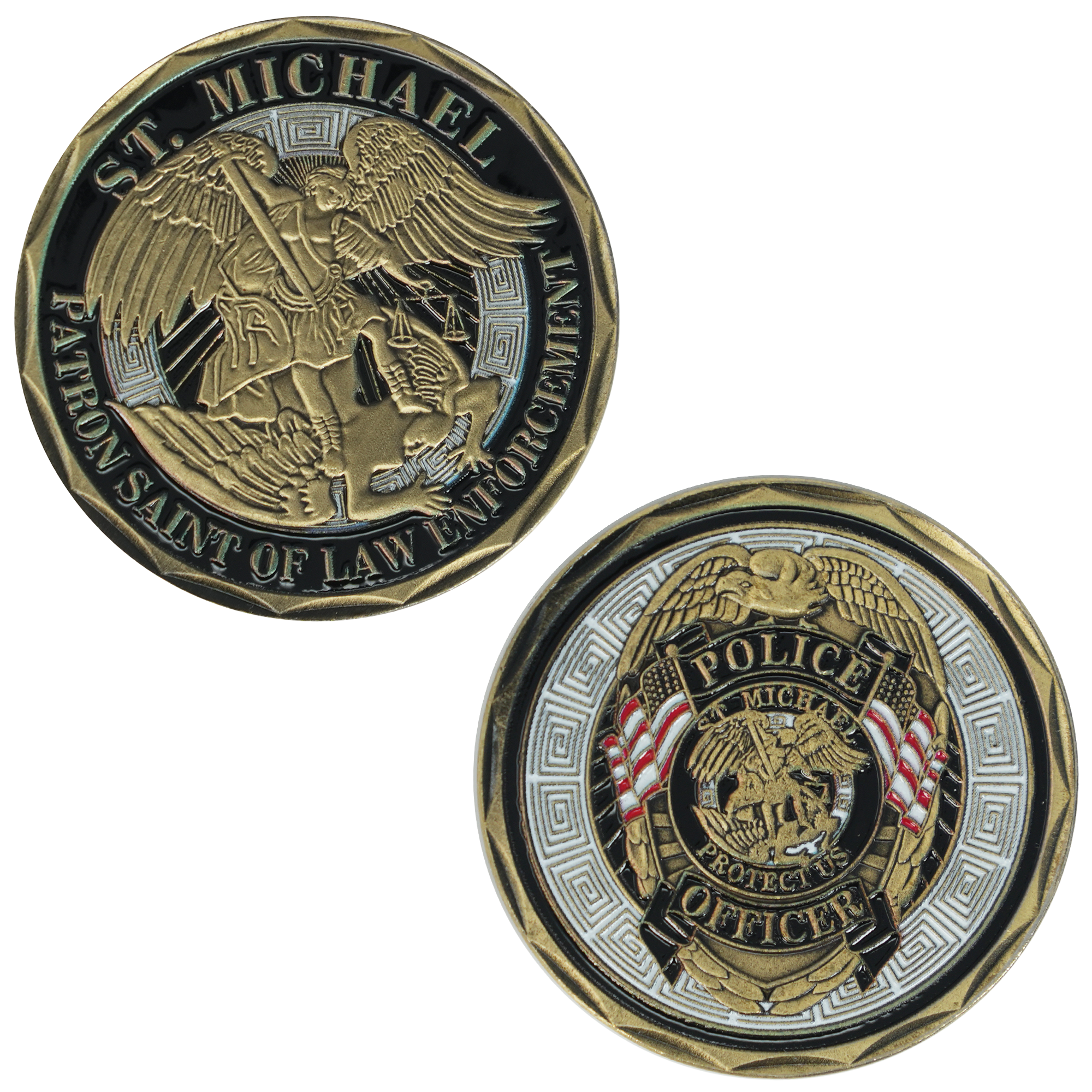 Moneda del Desafío de San Miguel y el Oficial de Policía – Edición Escudo de Tono Dual Imagen principal del producto