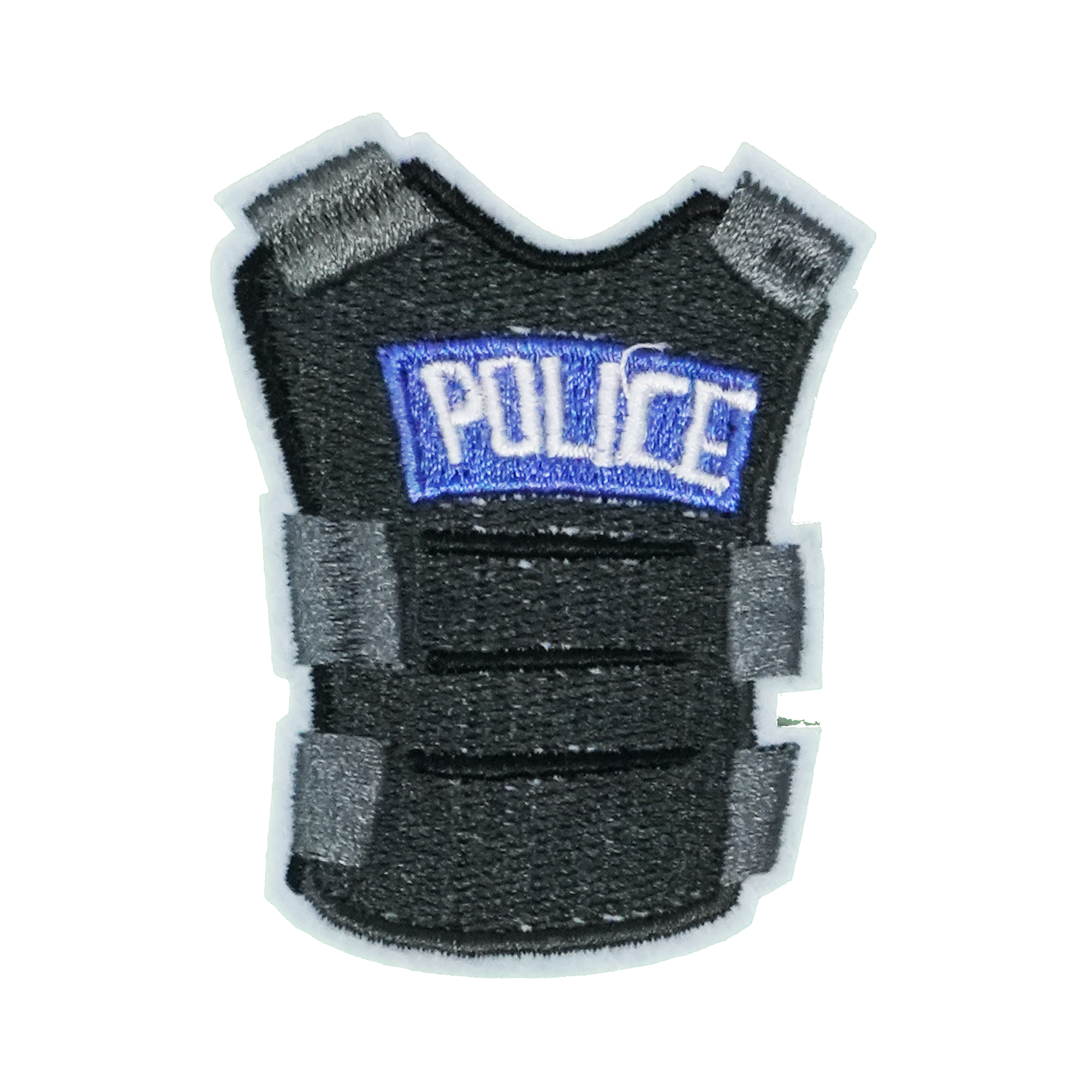 Police Grey Ballistic Vest Patch Iron On (6 x 5cm) Main image