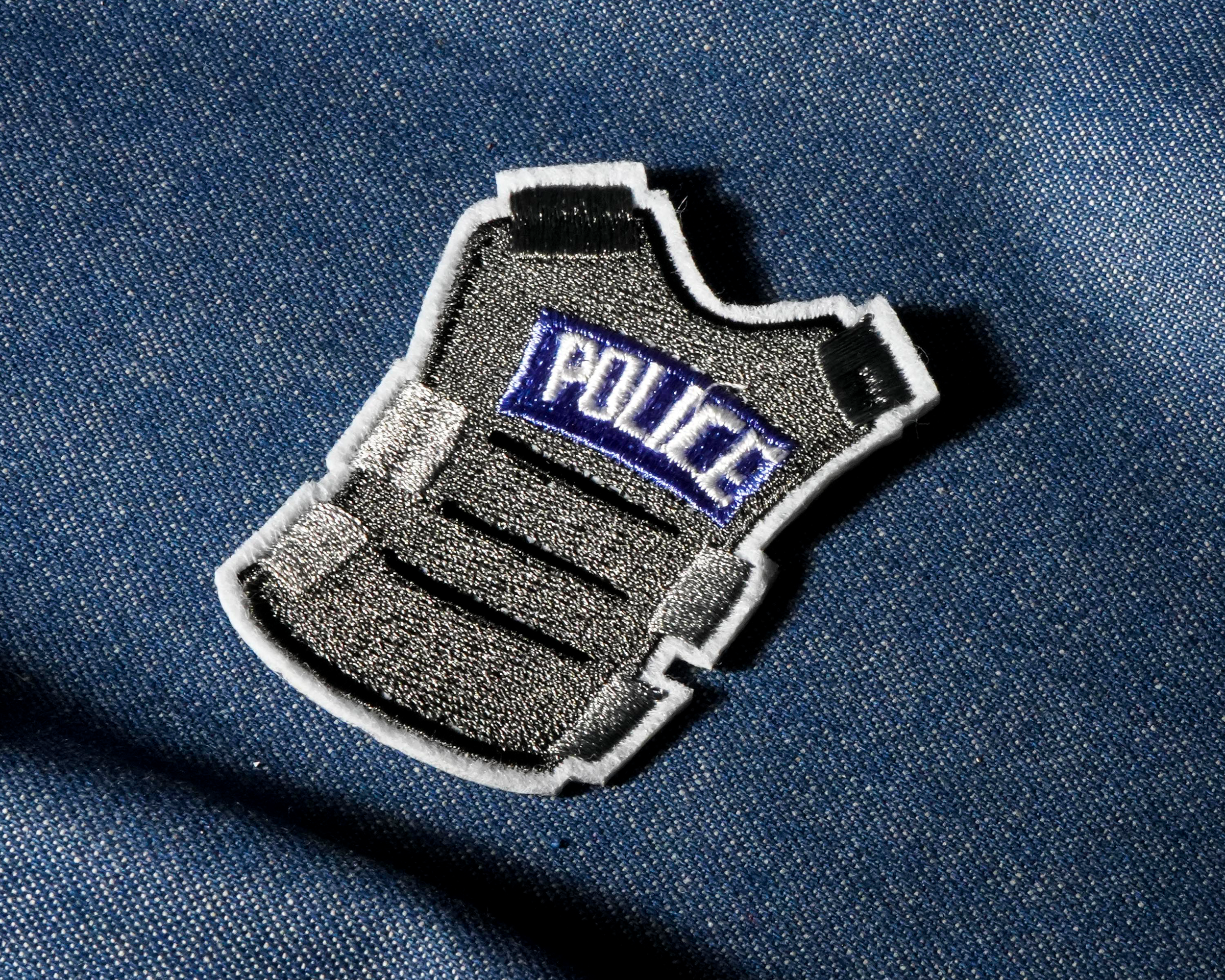 Police Grey Ballistic Vest Patch Iron On (6 x 5cm) Secondary image