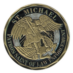St. Michael & Police Officer Challenge Coin – Dual Tone Shield Edition
