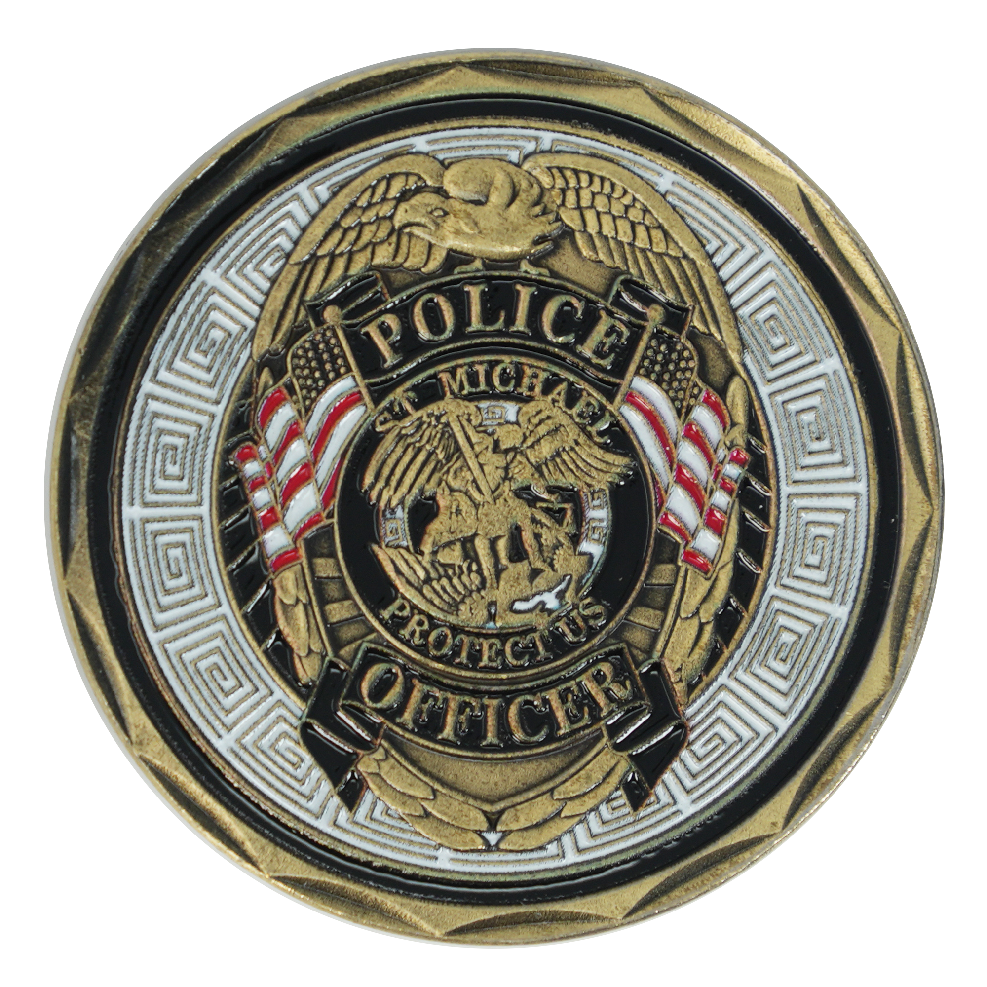 St. Michael & Police Officer Challenge Coin – Dual Tone Shield Edition